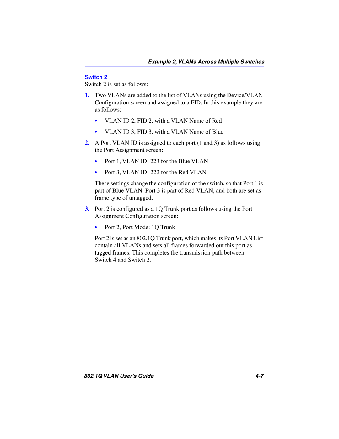 Cabletron Systems 802.1Q manual Example 2, VLANs Across Multiple Switches 