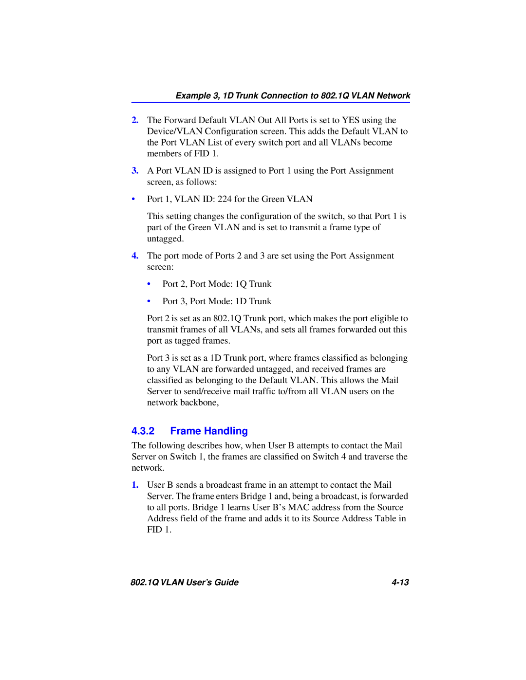 Cabletron Systems 802.1Q manual Frame Handling 