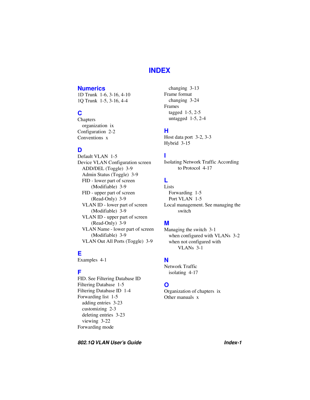 Cabletron Systems 802.1Q manual Index, Numerics 