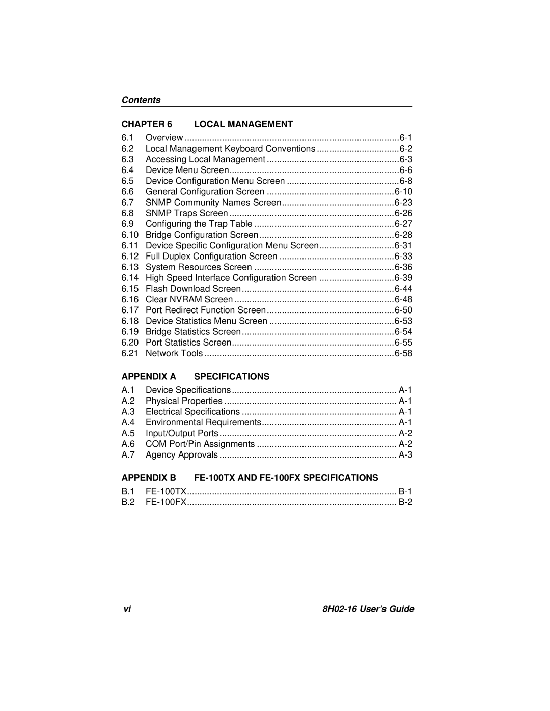 Cabletron Systems 8H02-16 manual Contents 