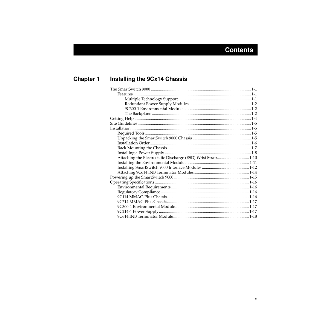 Cabletron Systems 9C114, 9000 manual Contents 