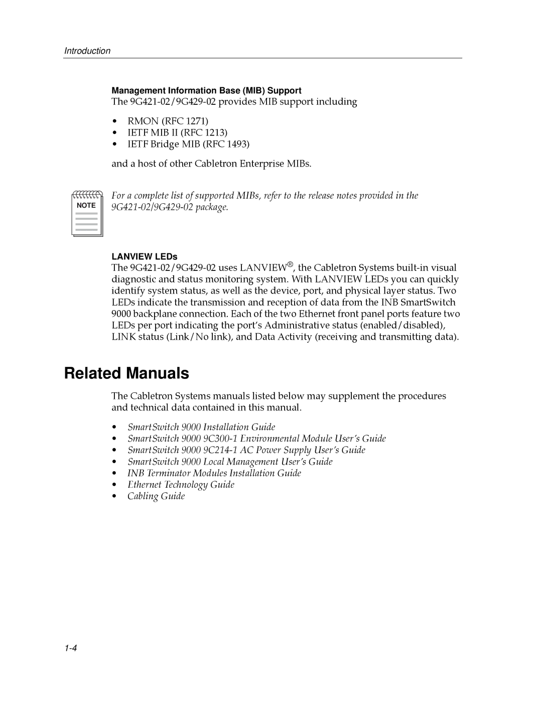 Cabletron Systems 9000 manual Related Manuals 