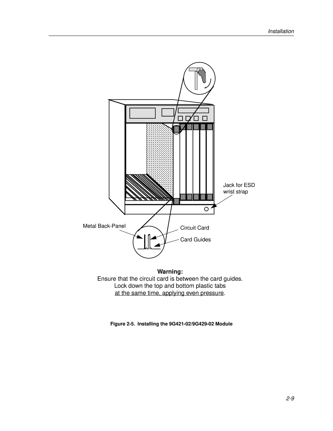 Cabletron Systems 9000 manual Installing the 9G421-02/9G429-02 Module 