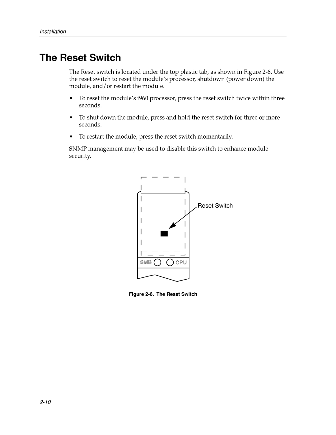 Cabletron Systems 9000 manual Reset Switch 