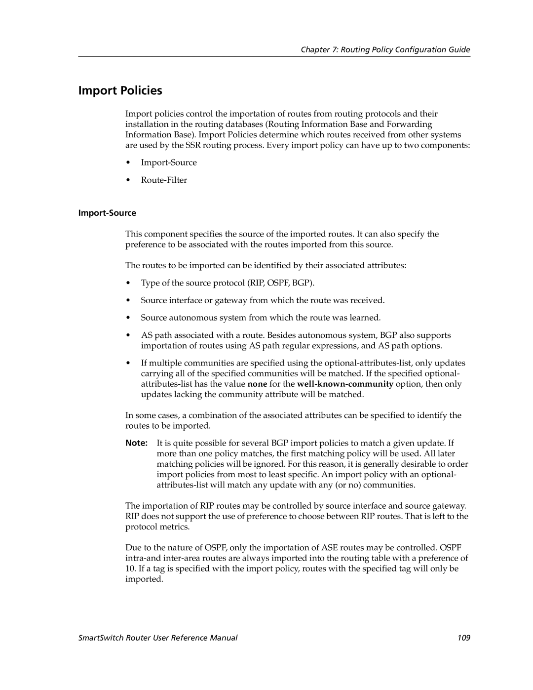 Cabletron Systems 9032578-02 manual Import Policies, Import-Source 