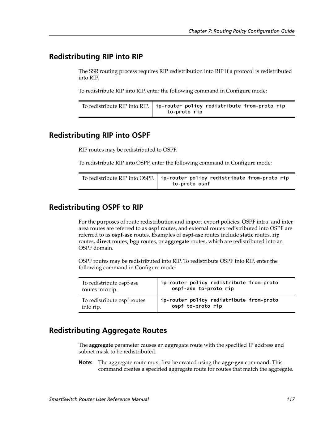 Cabletron Systems 9032578-02 manual Redistributing RIP into RIP, Redistributing RIP into Ospf, Redistributing Ospf to RIP 