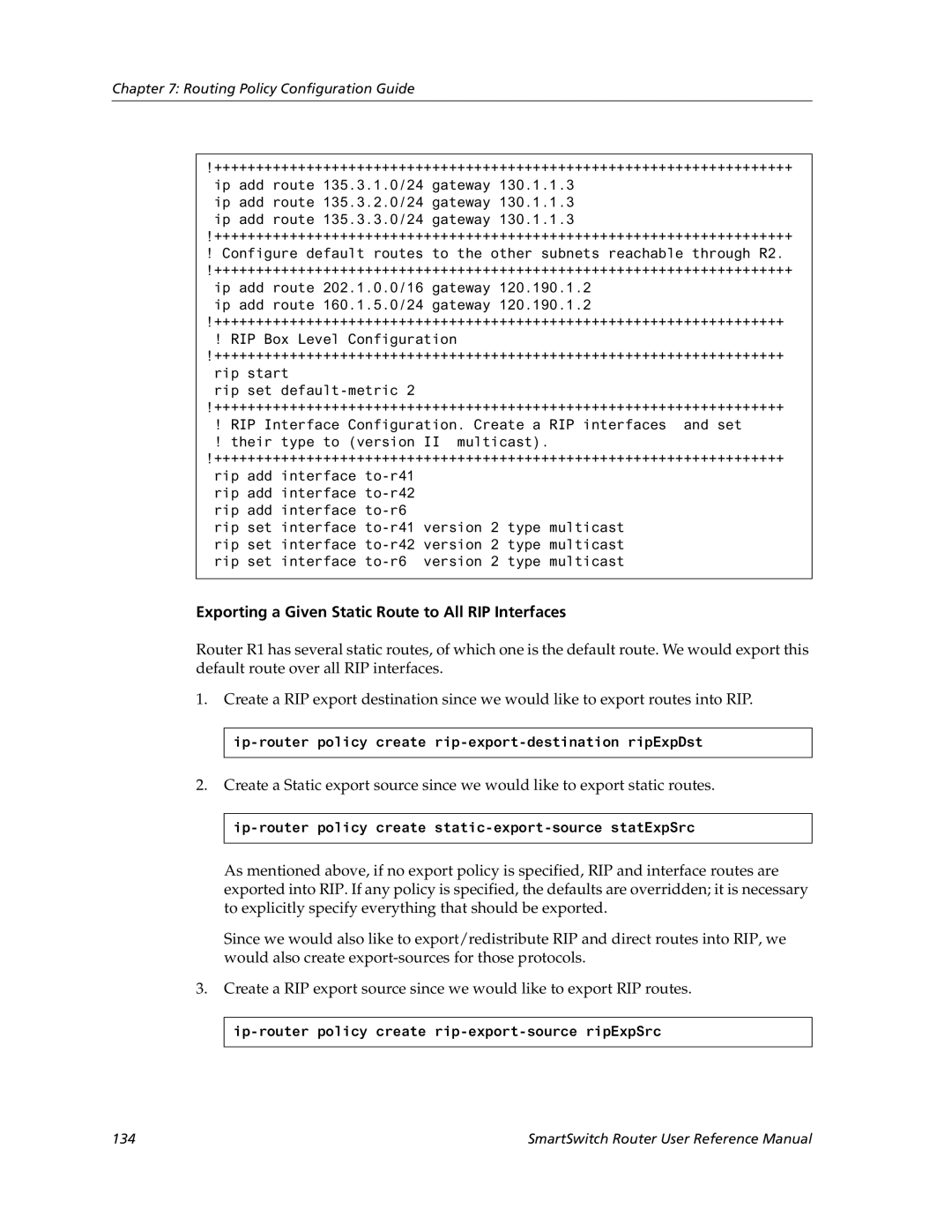 Cabletron Systems 9032578-02 manual Ip-router policy create rip-export-source ripExpSrc 