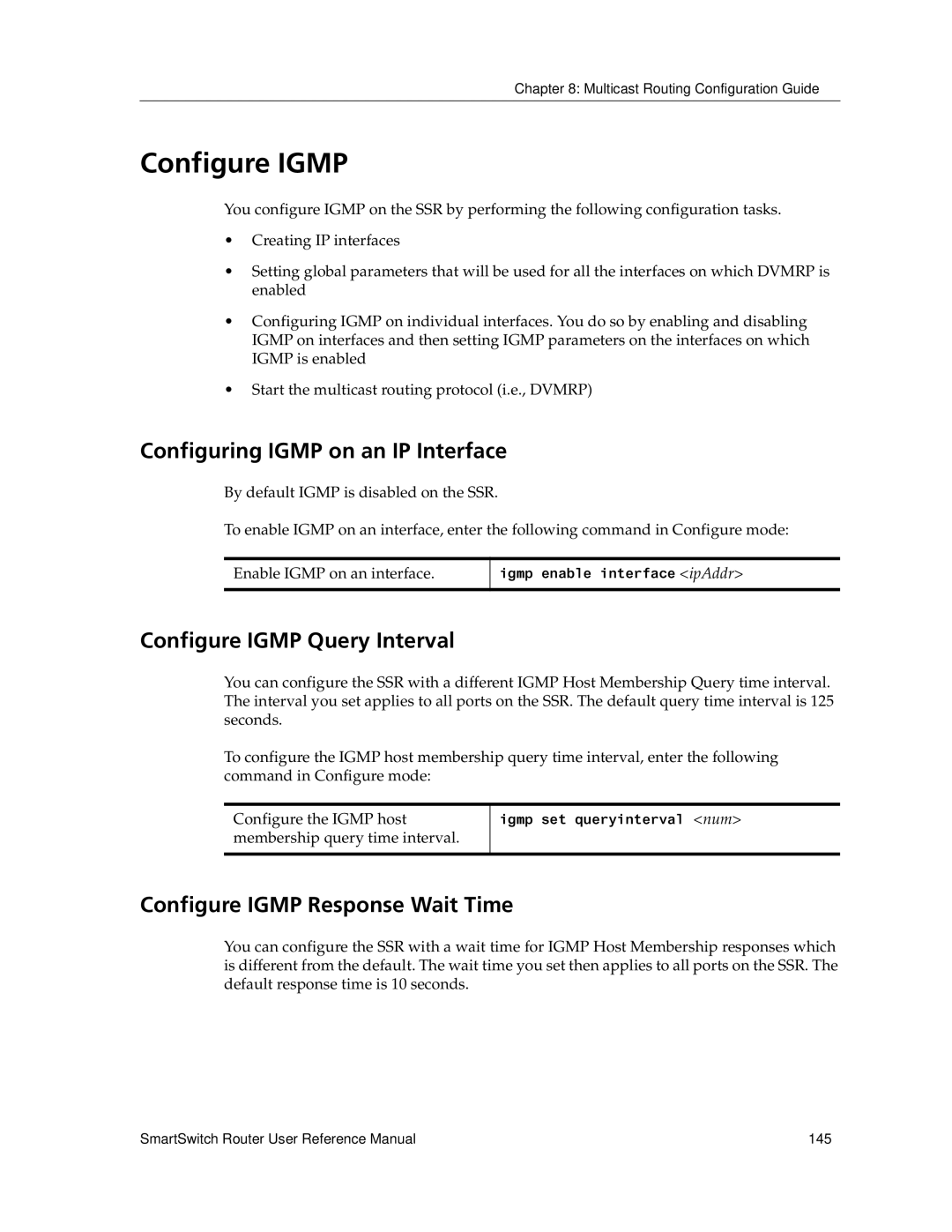 Cabletron Systems 9032578-02 manual Configuring Igmp on an IP Interface, Configure Igmp Query Interval 