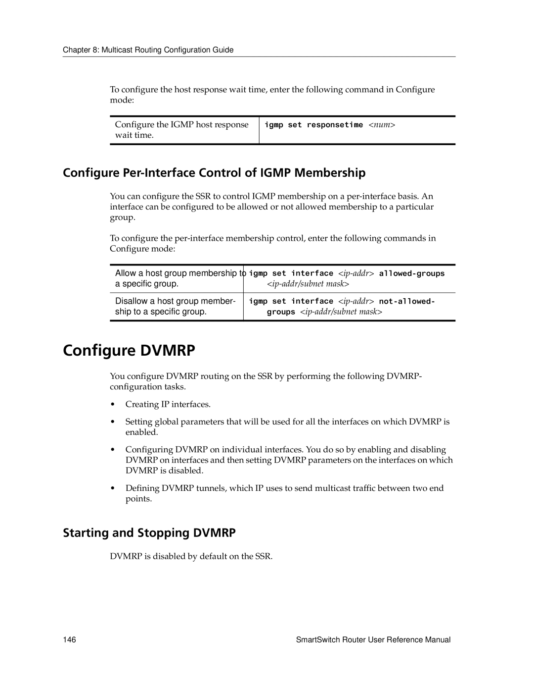 Cabletron Systems 9032578-02 manual Configure Dvmrp, Configure Per-Interface Control of Igmp Membership 