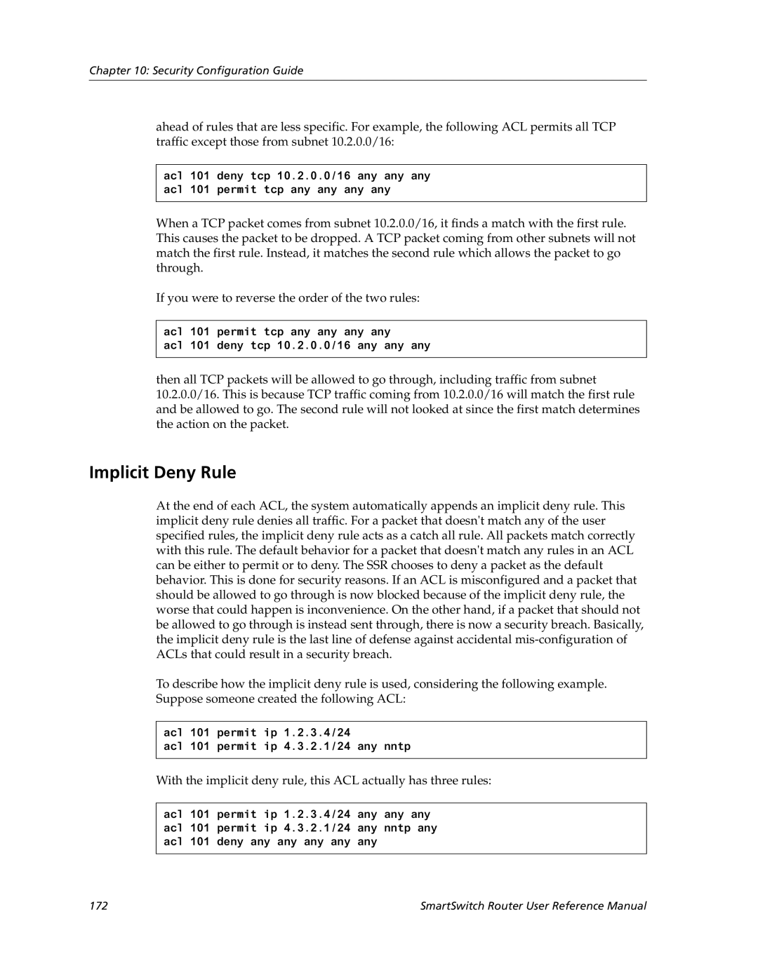 Cabletron Systems 9032578-02 manual Implicit Deny Rule 