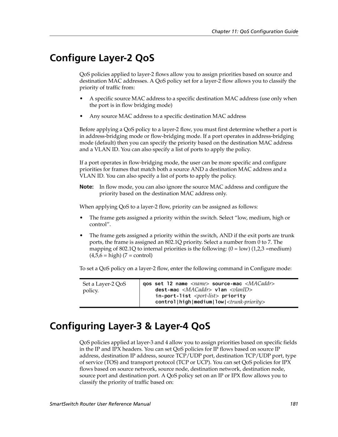 Cabletron Systems 9032578-02 manual Configure Layer-2 QoS, Configuring Layer-3 & Layer-4 QoS 