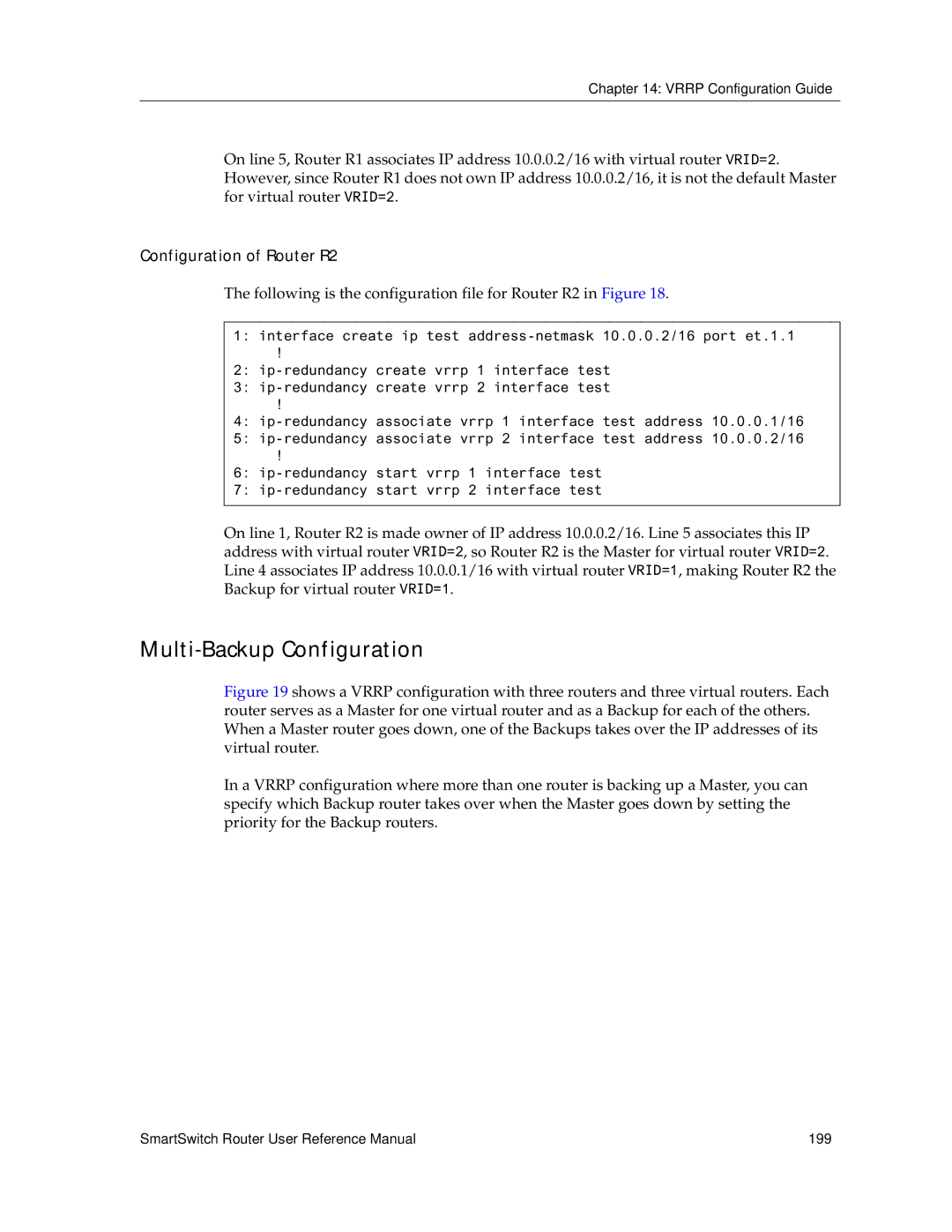 Cabletron Systems 9032578-02 manual Multi-Backup Configuration, Configuration of Router R2 