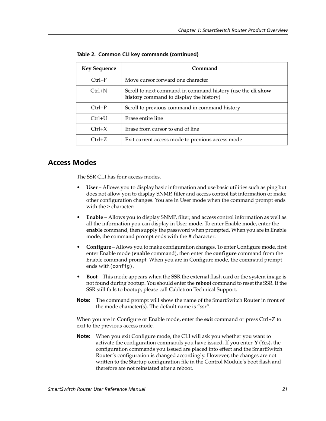 Cabletron Systems 9032578-02 manual Access Modes 