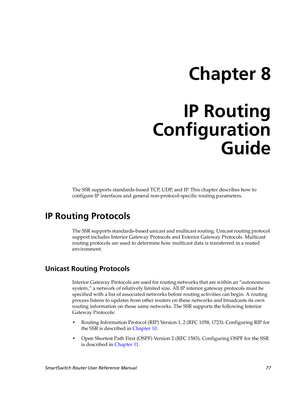 Cabletron Systems 9032578-05 manual Chapter IP Routing Configuration Guide, IP Routing Protocols, Unicast Routing Protocols 