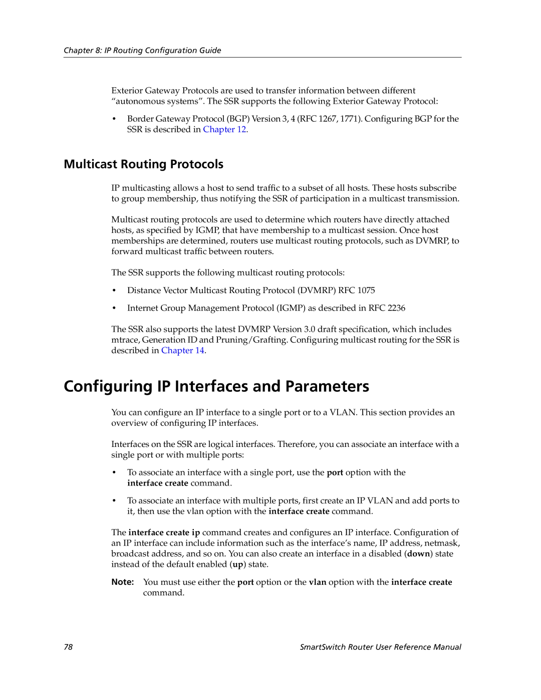 Cabletron Systems 9032578-05 manual Configuring IP Interfaces and Parameters, Multicast Routing Protocols 