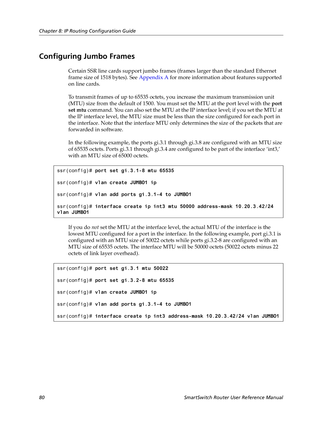 Cabletron Systems 9032578-05 manual Configuring Jumbo Frames 