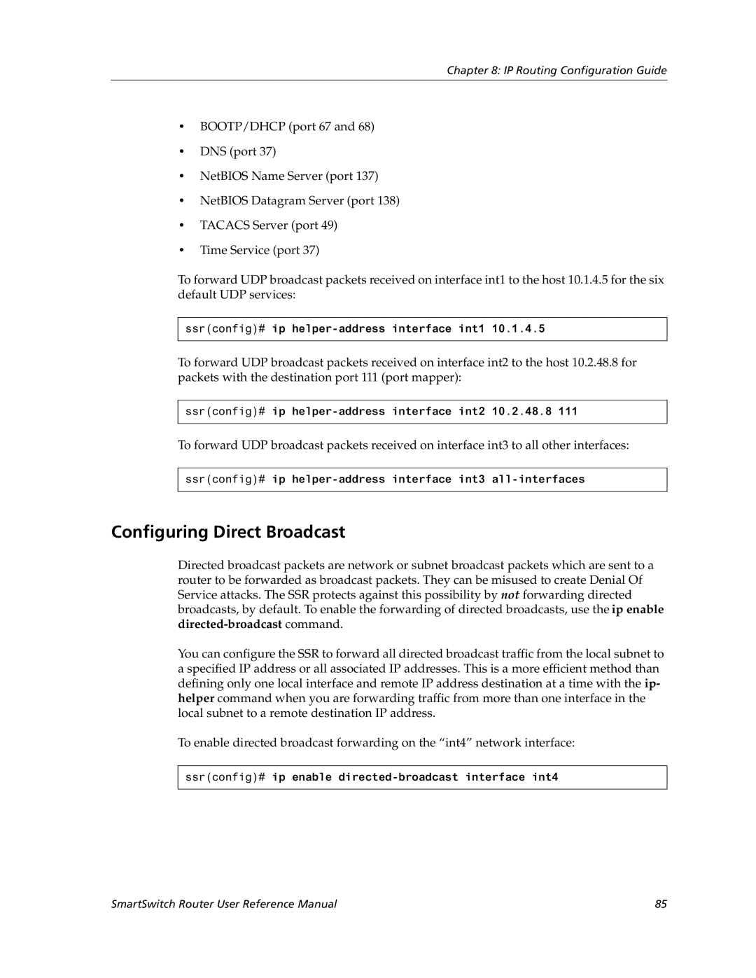 Cabletron Systems 9032578-05 manual Configuring Direct Broadcast 