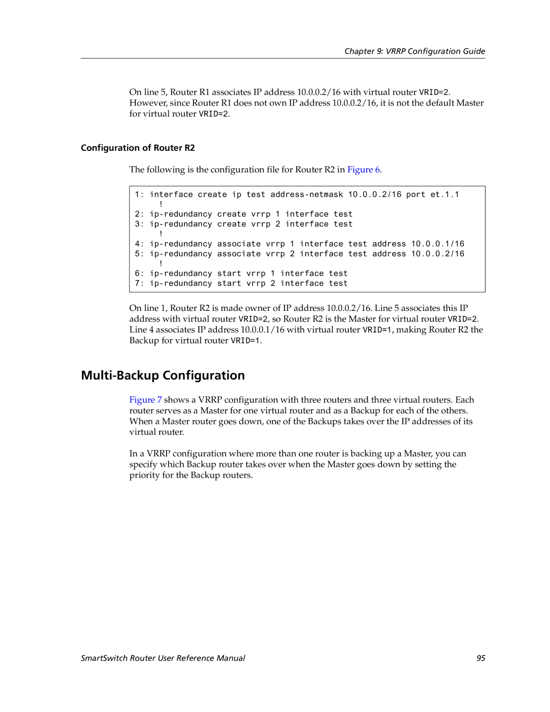 Cabletron Systems 9032578-05 manual Multi-Backup Configuration, Configuration of Router R2 