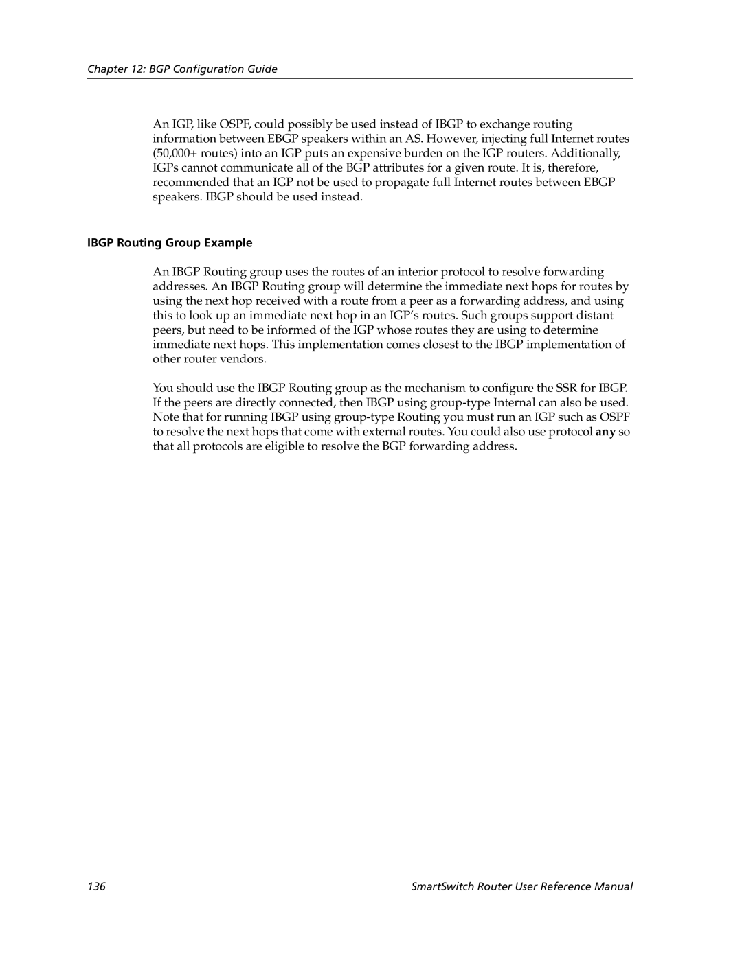 Cabletron Systems 9032578-05 manual Ibgp Routing Group Example 