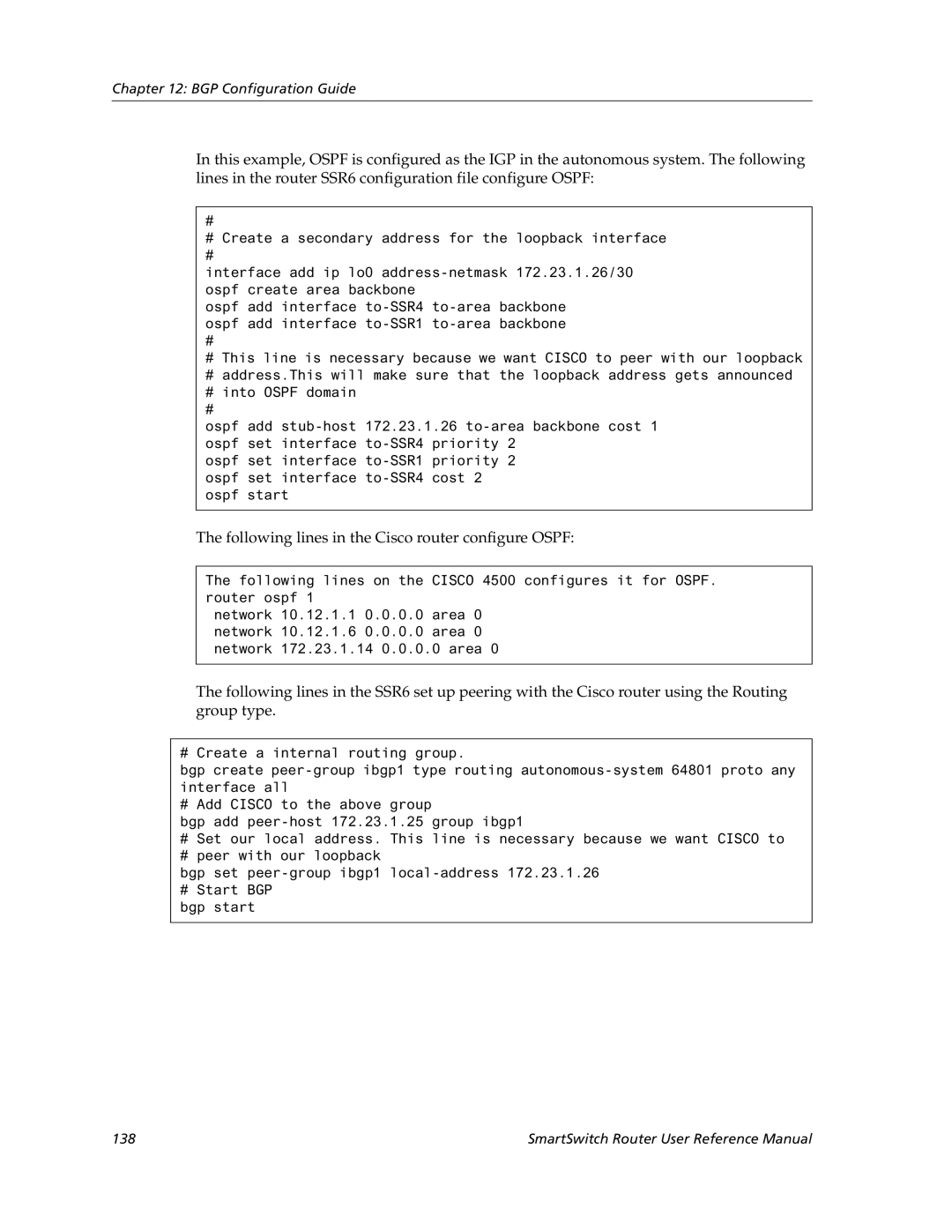 Cabletron Systems 9032578-05 manual Following lines in the Cisco router configure Ospf 