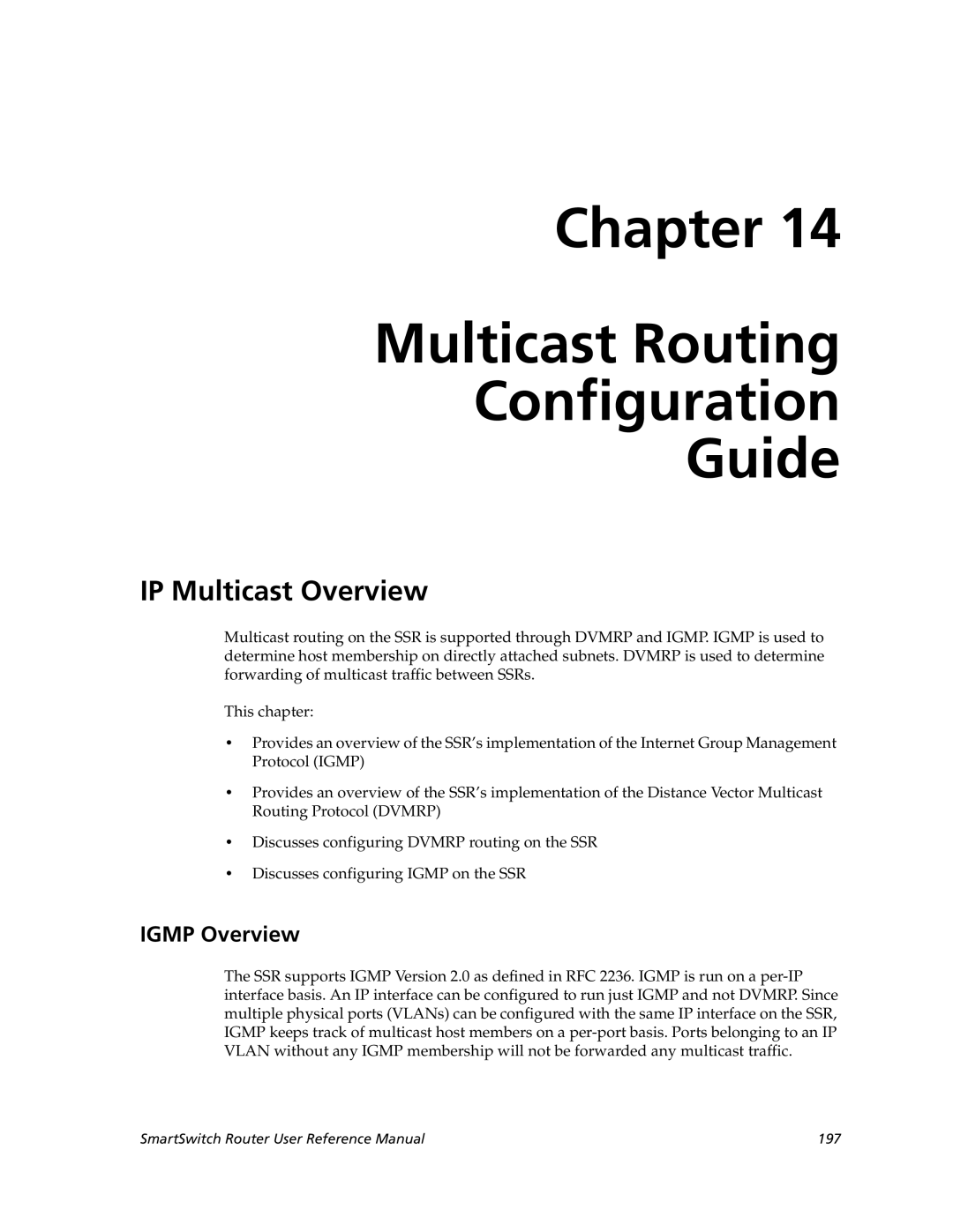 Cabletron Systems 9032578-05 manual Chapter Multicast Routing Configuration Guide, IP Multicast Overview, Igmp Overview 