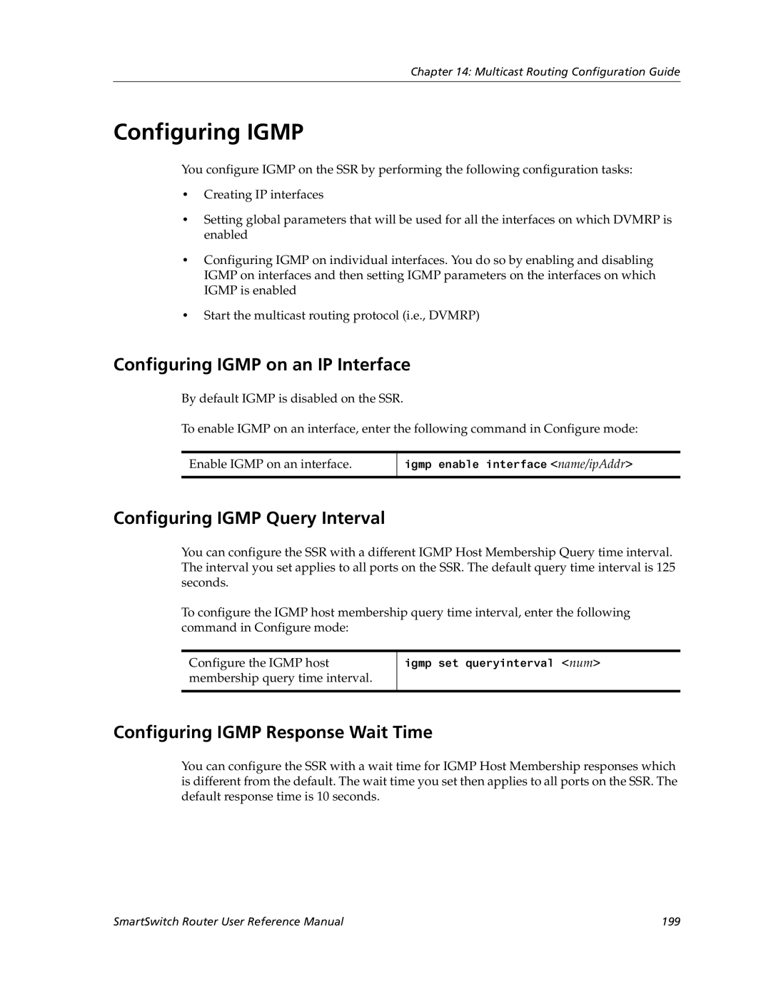 Cabletron Systems 9032578-05 manual Configuring Igmp on an IP Interface, Configuring Igmp Query Interval 