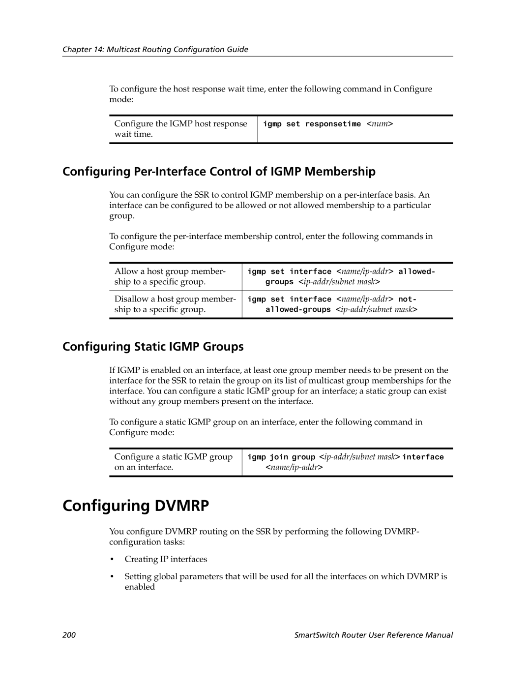 Cabletron Systems 9032578-05 manual Configuring Dvmrp, Configuring Per-Interface Control of Igmp Membership 