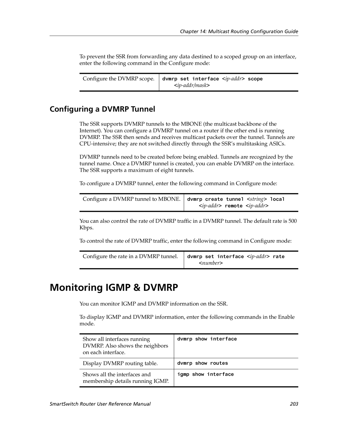 Cabletron Systems 9032578-05 manual Monitoring Igmp & Dvmrp, Configuring a Dvmrp Tunnel, Shows all the interfaces 