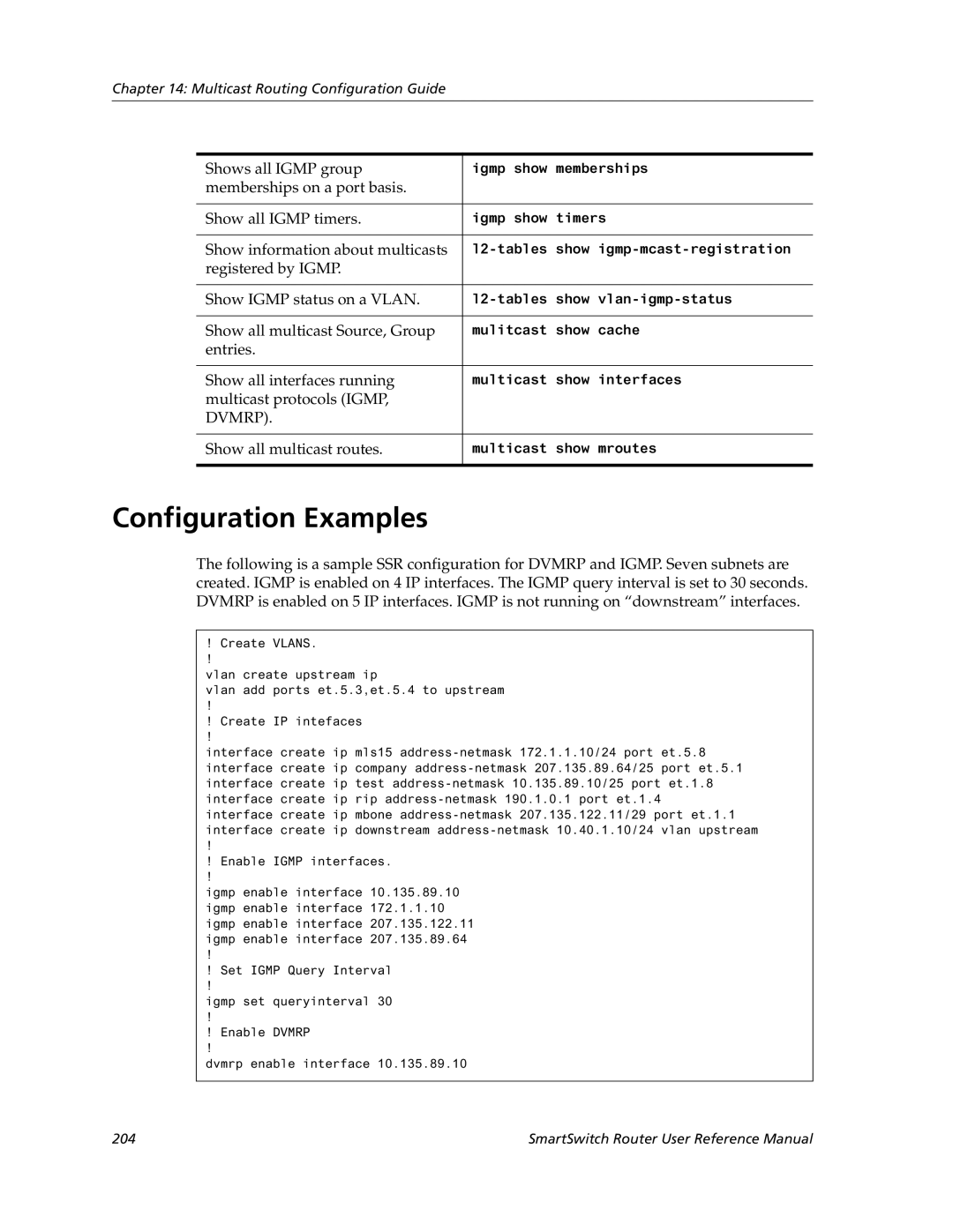 Cabletron Systems 9032578-05 manual Shows all Igmp group, Memberships on a port basis Show all Igmp timers 