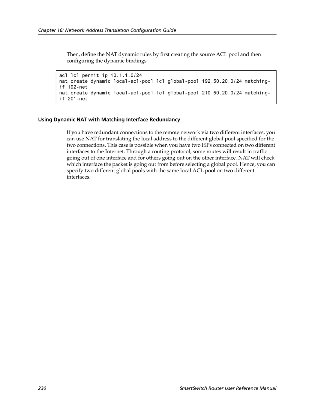 Cabletron Systems 9032578-05 manual Using Dynamic NAT with Matching Interface Redundancy 