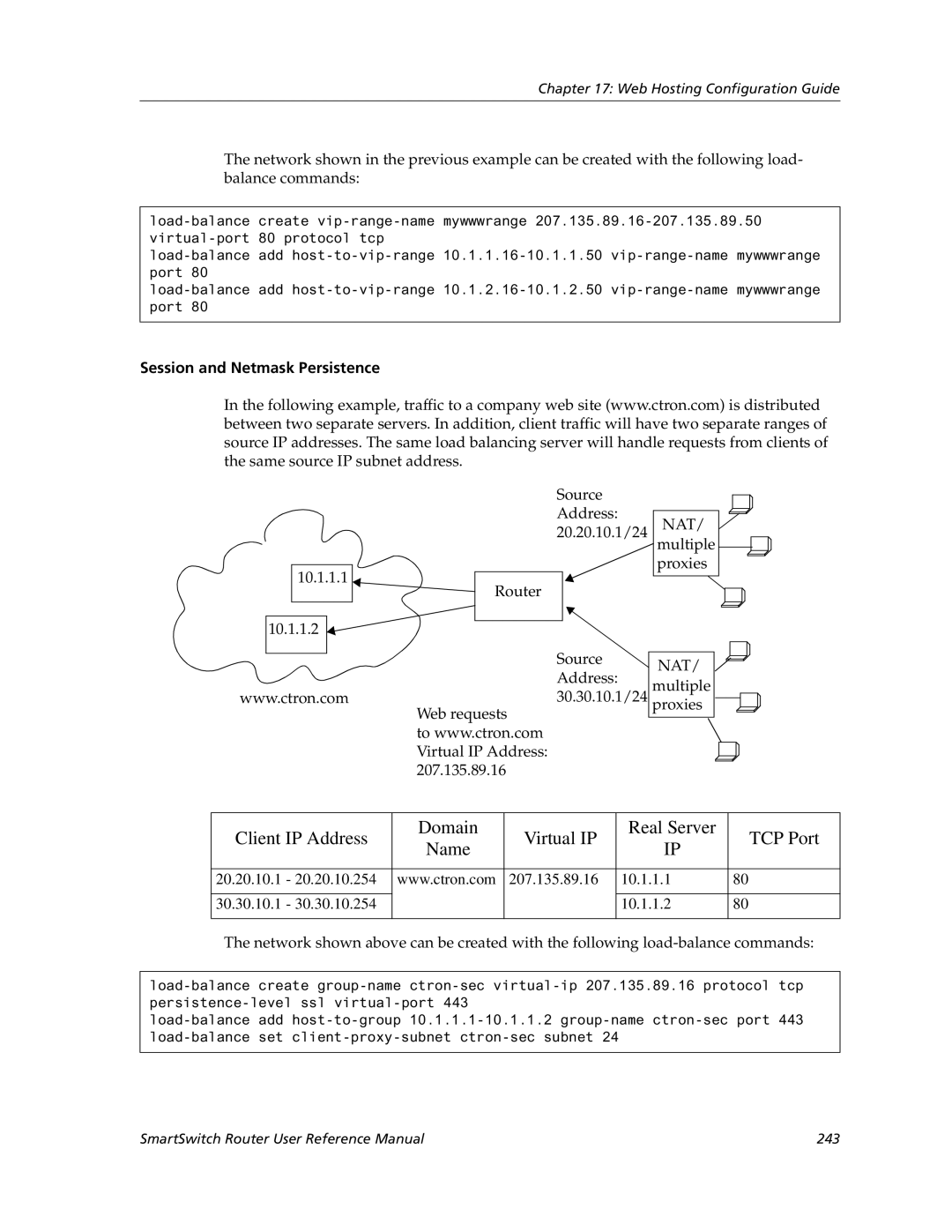 Cabletron Systems 9032578-05 manual Session and Netmask Persistence 