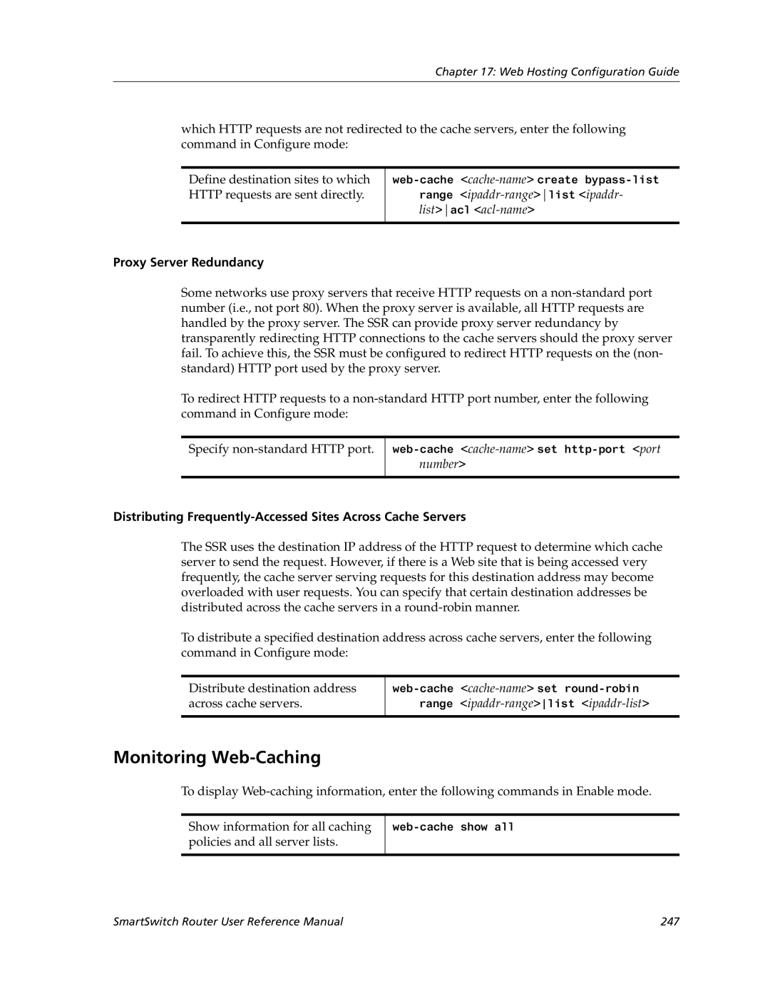 Cabletron Systems 9032578-05 manual Monitoring Web-Caching, Proxy Server Redundancy 