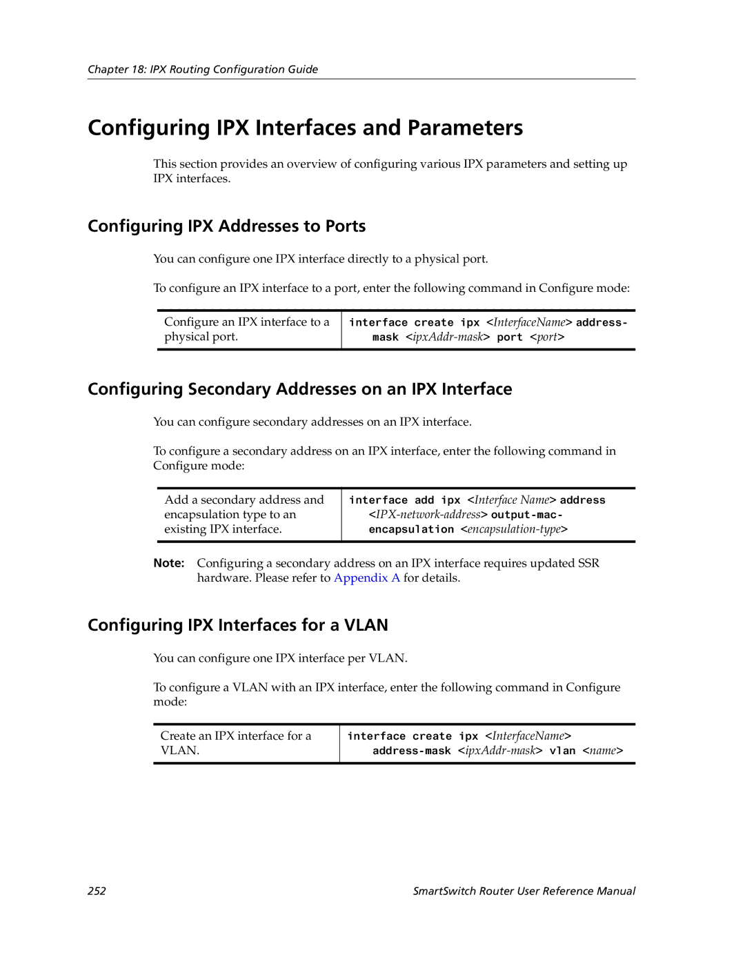 Cabletron Systems 9032578-05 manual Configuring IPX Interfaces and Parameters, Configuring IPX Addresses to Ports 