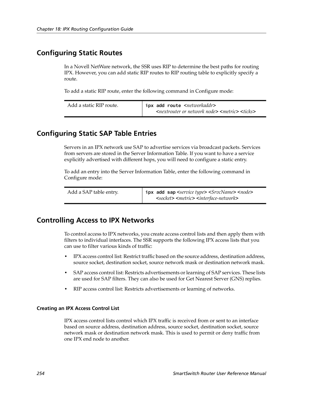 Cabletron Systems 9032578-05 manual Configuring Static Routes, Configuring Static SAP Table Entries 