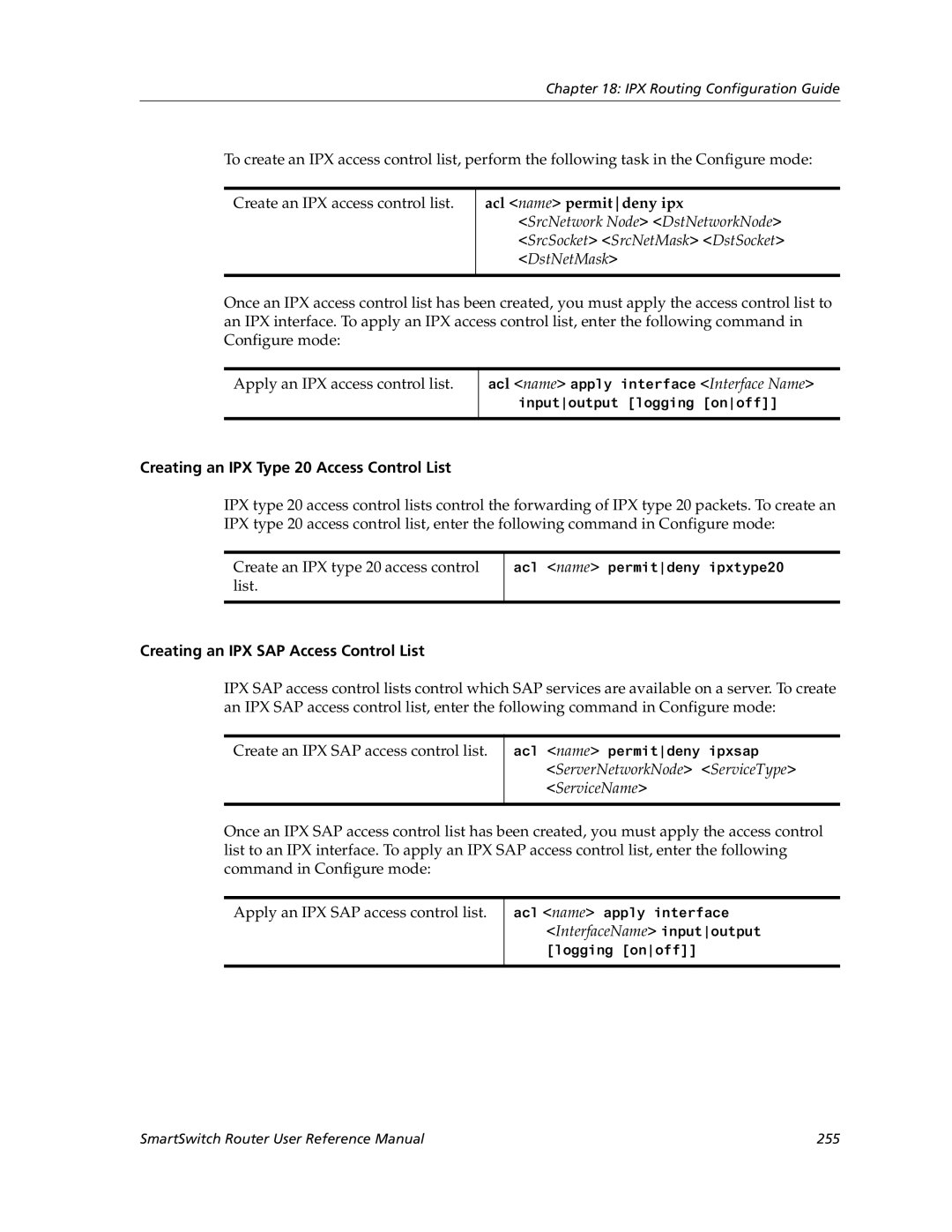 Cabletron Systems 9032578-05 manual Creating an IPX Type 20 Access Control List, Creating an IPX SAP Access Control List 