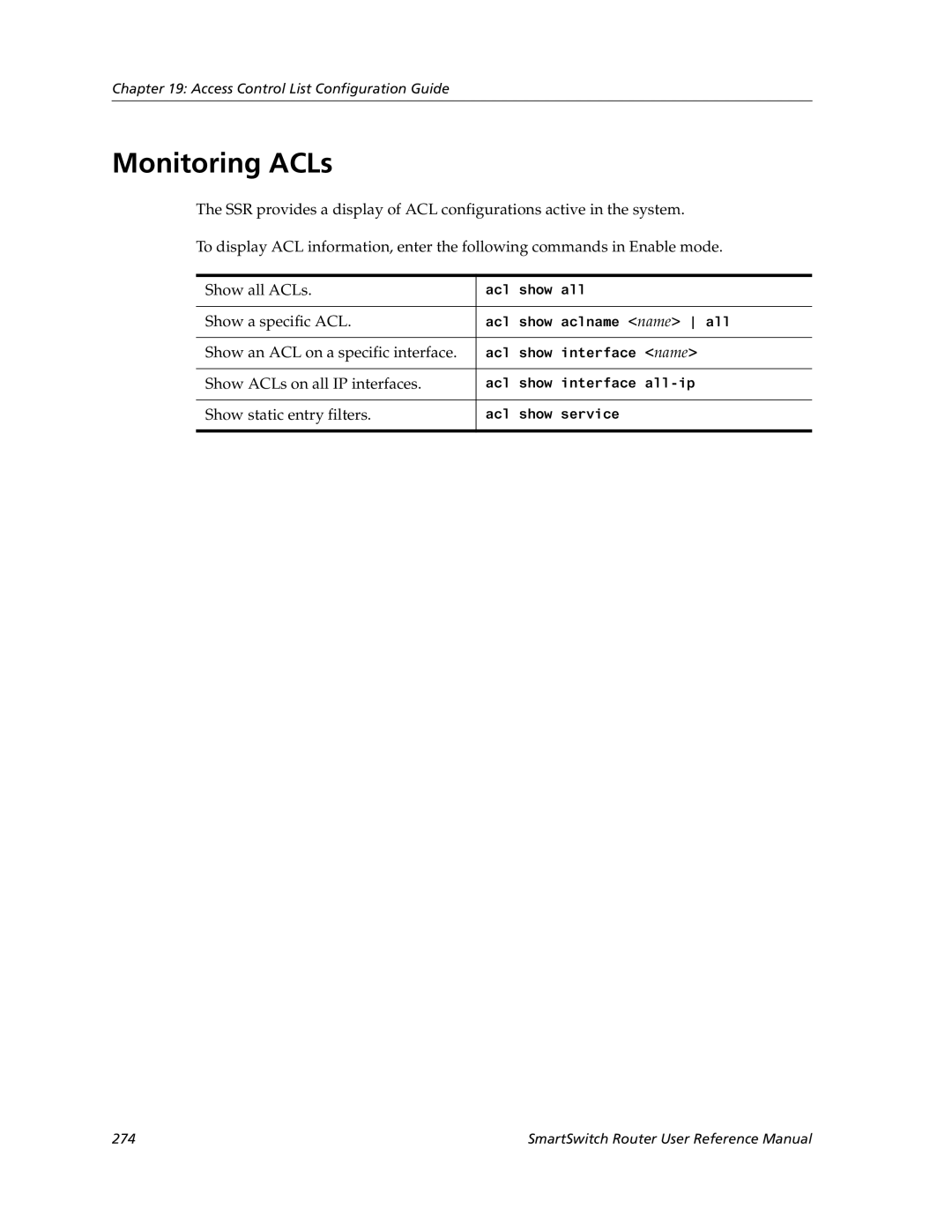 Cabletron Systems 9032578-05 manual Monitoring ACLs 