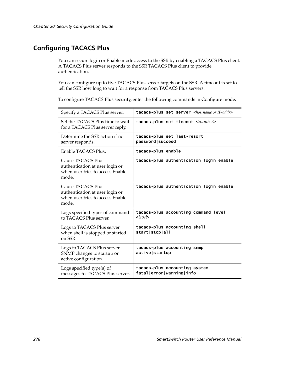 Cabletron Systems 9032578-05 manual Configuring Tacacs Plus 