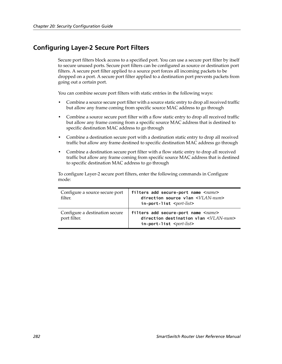 Cabletron Systems 9032578-05 manual Configuring Layer-2 Secure Port Filters, Configure a source secure port, Port filter 