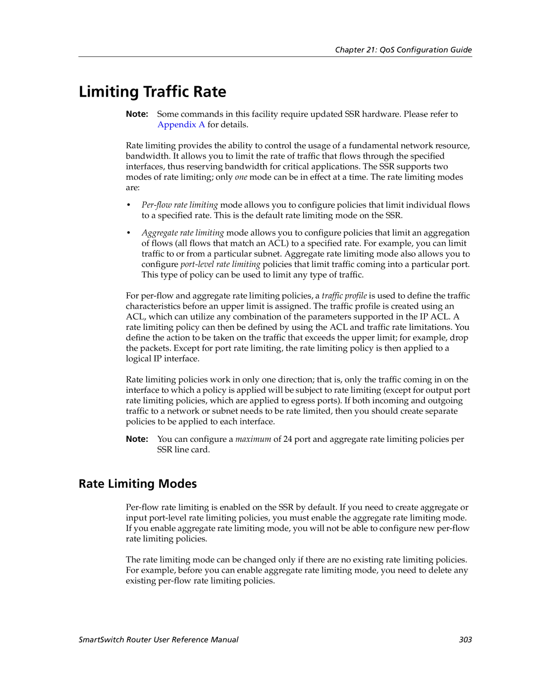 Cabletron Systems 9032578-05 manual Limiting Traffic Rate, Rate Limiting Modes 