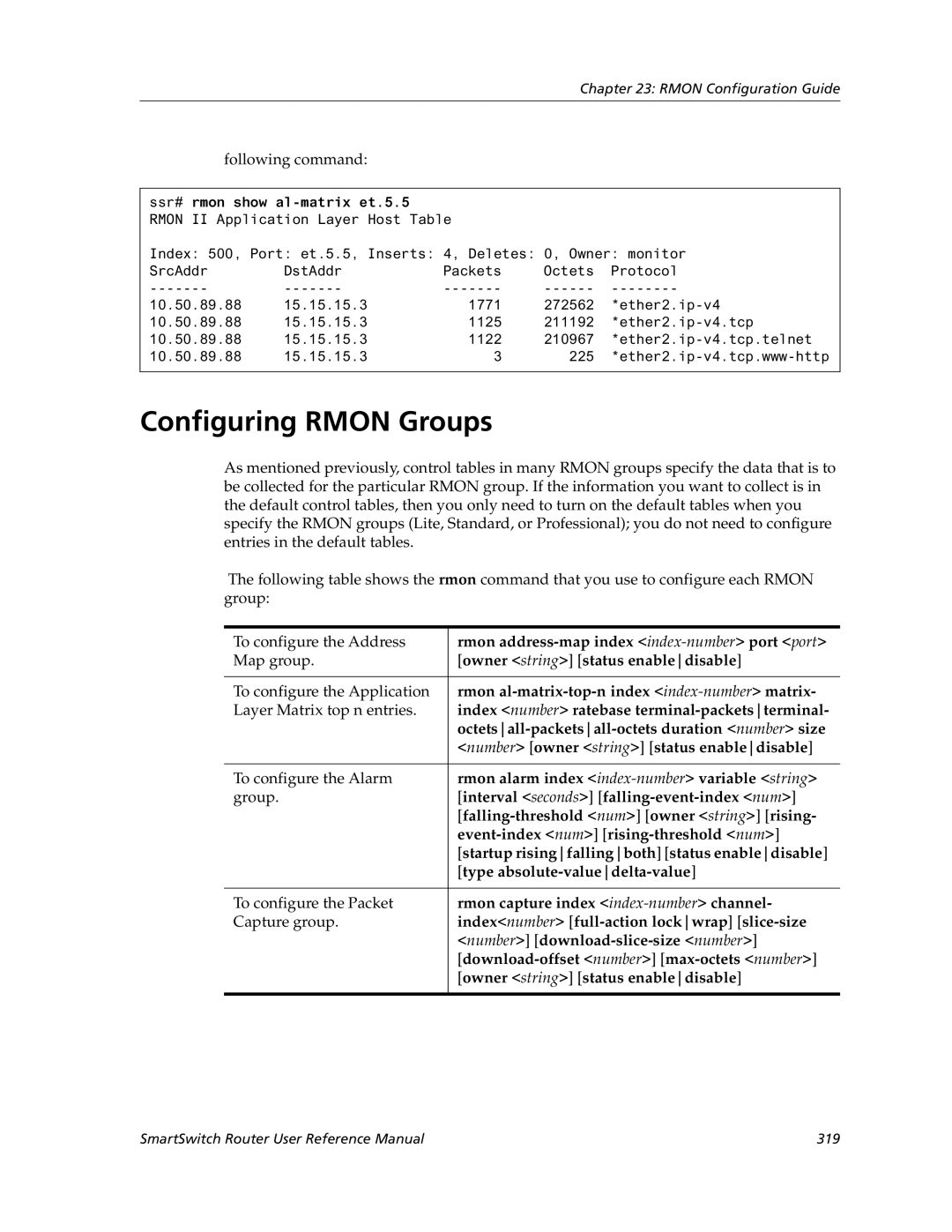 Cabletron Systems 9032578-05 manual Configuring Rmon Groups 