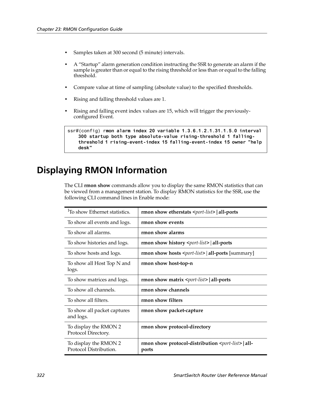 Cabletron Systems 9032578-05 manual Displaying Rmon Information 