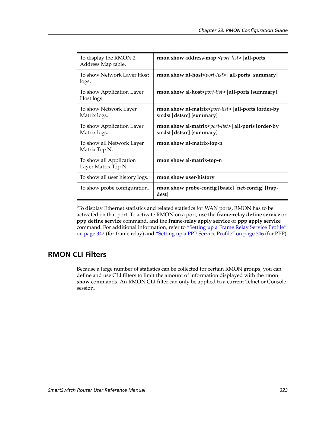 Cabletron Systems 9032578-05 manual Rmon CLI Filters 