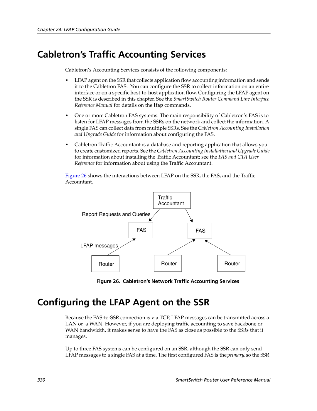 Cabletron Systems 9032578-05 manual Cabletron’s Traffic Accounting Services, Configuring the Lfap Agent on the SSR 