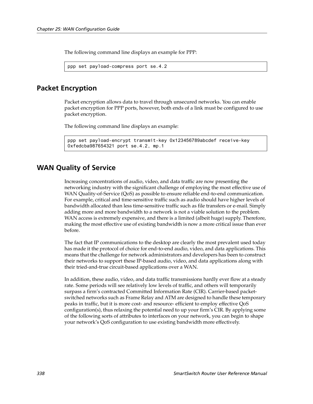 Cabletron Systems 9032578-05 manual Packet Encryption, WAN Quality of Service 