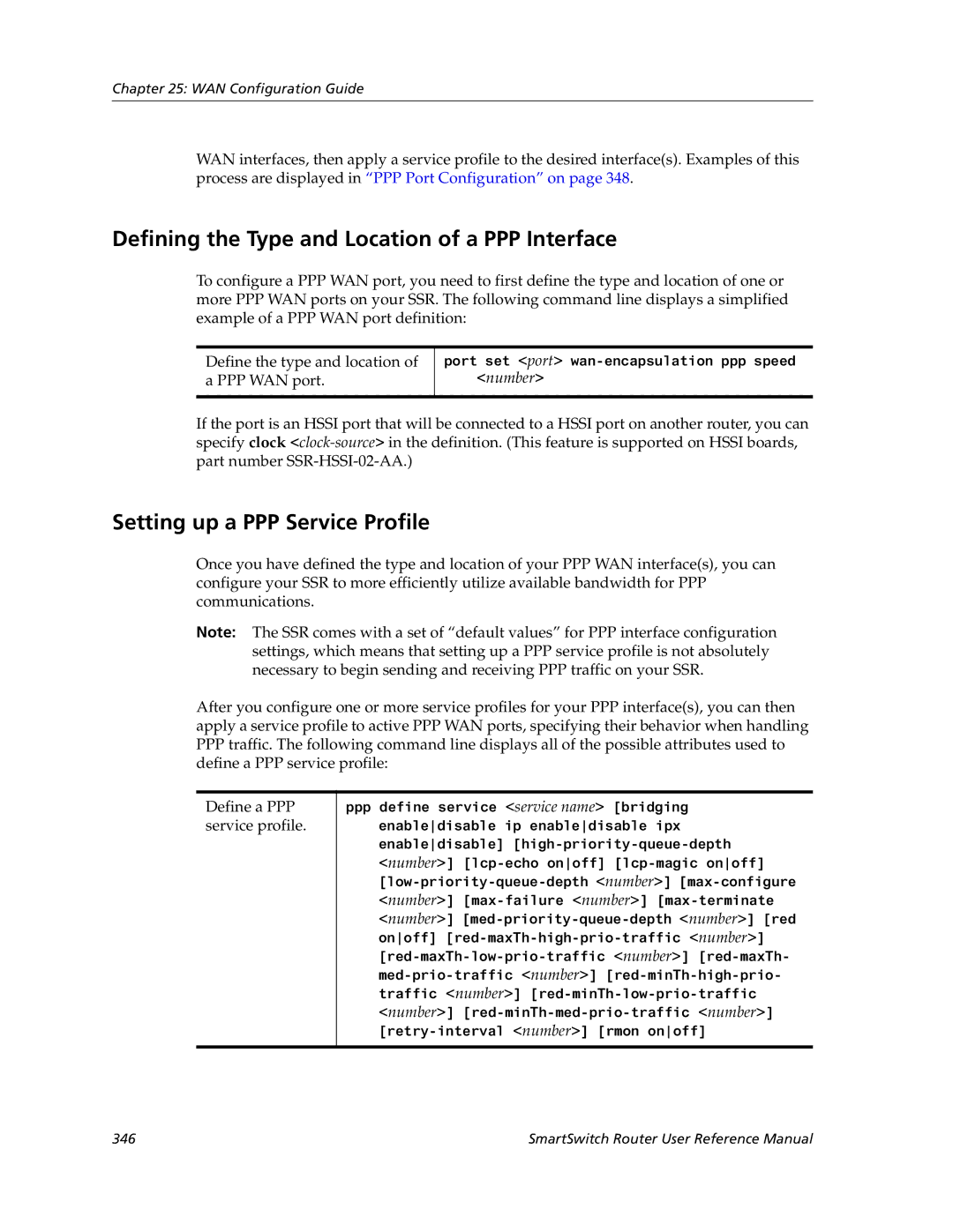 Cabletron Systems 9032578-05 manual Defining the Type and Location of a PPP Interface, Setting up a PPP Service Profile 