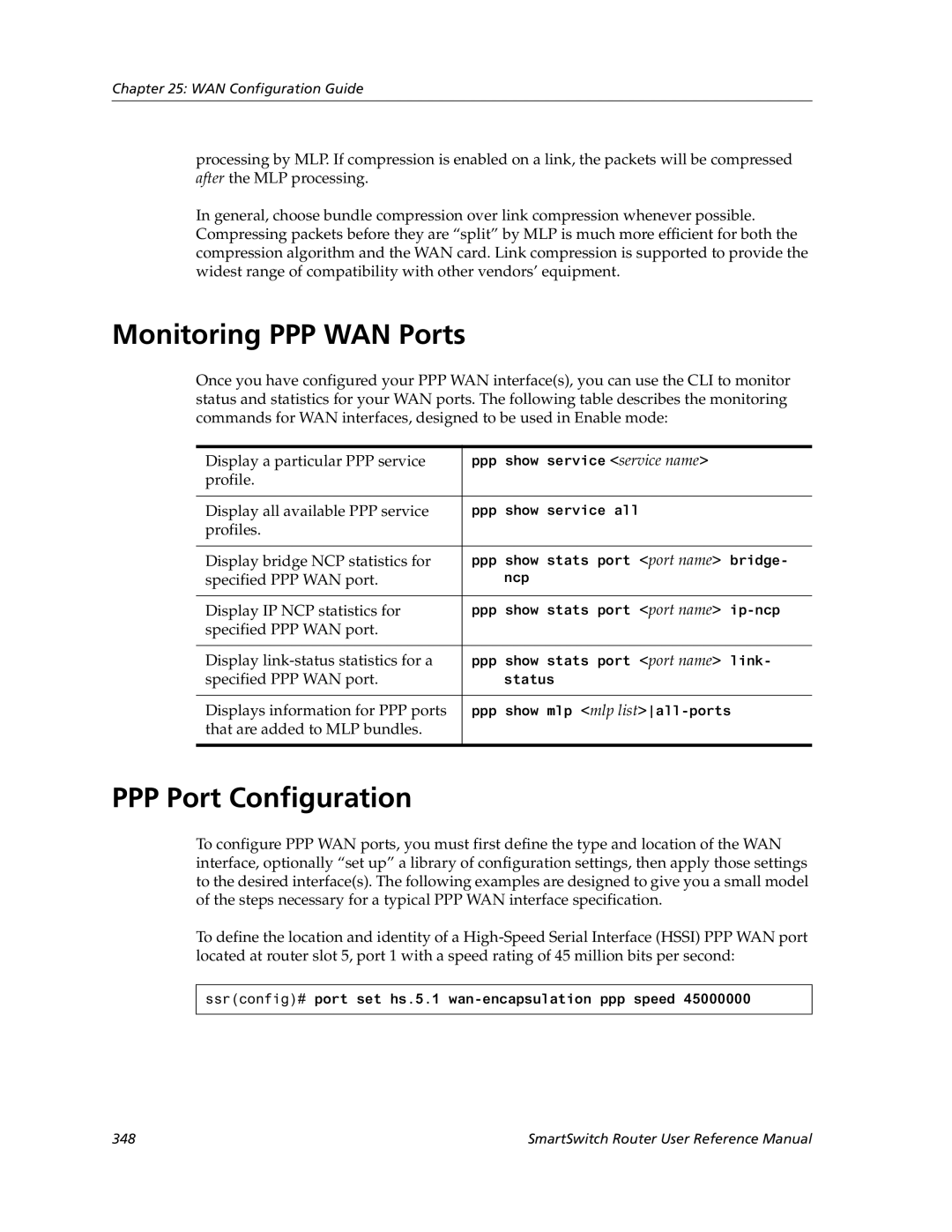 Cabletron Systems 9032578-05 manual Monitoring PPP WAN Ports, PPP Port Configuration 