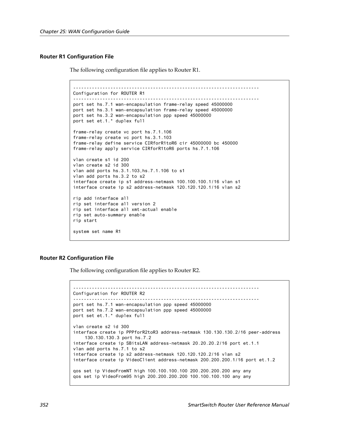 Cabletron Systems 9032578-05 manual Router R1 Configuration File, Following configuration file applies to Router R1 