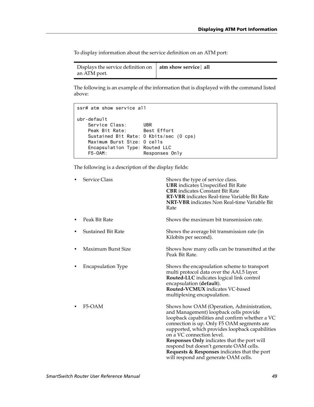 Cabletron Systems 9032578-05 manual Atm show serviceall 