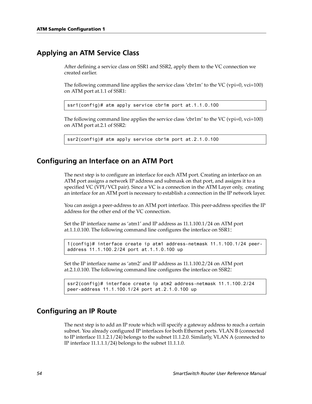 Cabletron Systems 9032578-05 manual Applying an ATM Service Class, Configuring an Interface on an ATM Port 