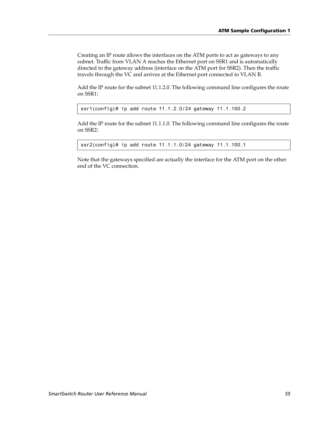 Cabletron Systems 9032578-05 manual Ssr1config# ip add route 11.1.2.0/24 gateway 